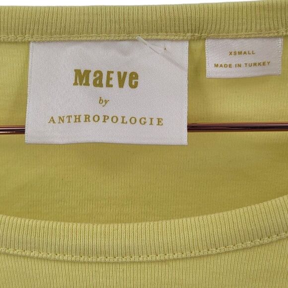 Maeve Yellow Bell Sleeve Flouncy Crop Top XS - Picture 6 of 7